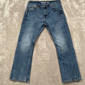 Wrangler Retro Jeans Mens 34x29 Blue Denim Slim Bootcut Western Cowboy Rodeo